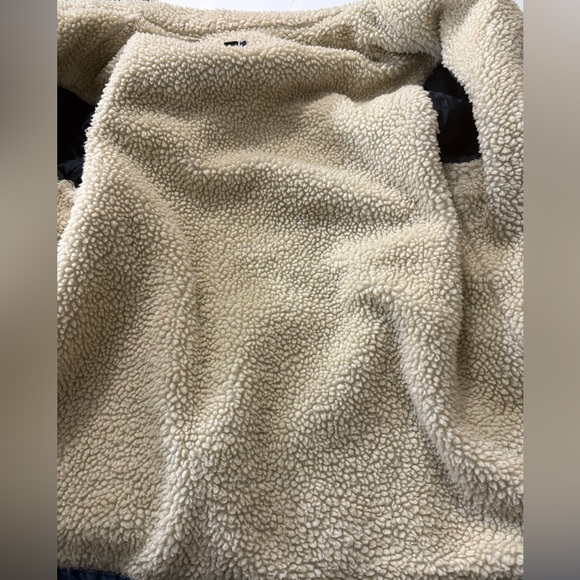 GAP Soft Denim Sherpa Button Front Jacket w Patch Pockets 1 Inner Pocket. XL - Picture 8 of 16